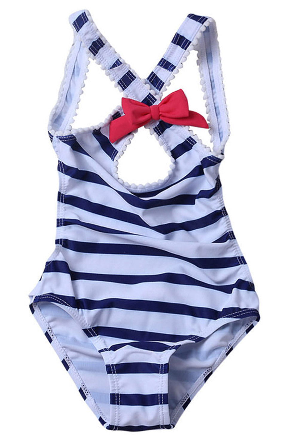 Kids Girls Fashionable Back Sleeveless One Piece Swimwear