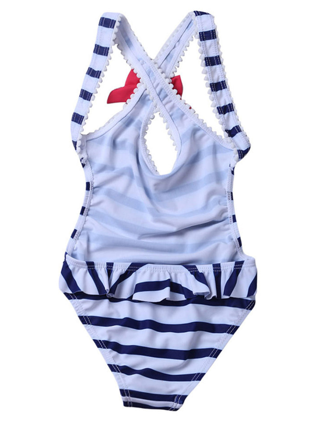 Kids Girls Fashionable Back Sleeveless One Piece Swimwear