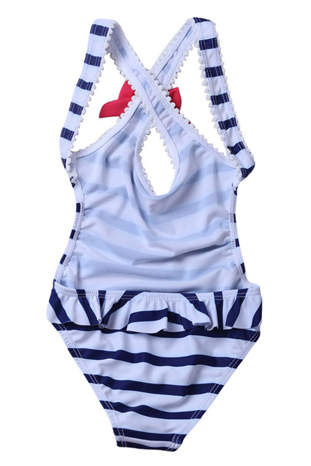 Kids Girls Fashionable Back Sleeveless One Piece Swimwear