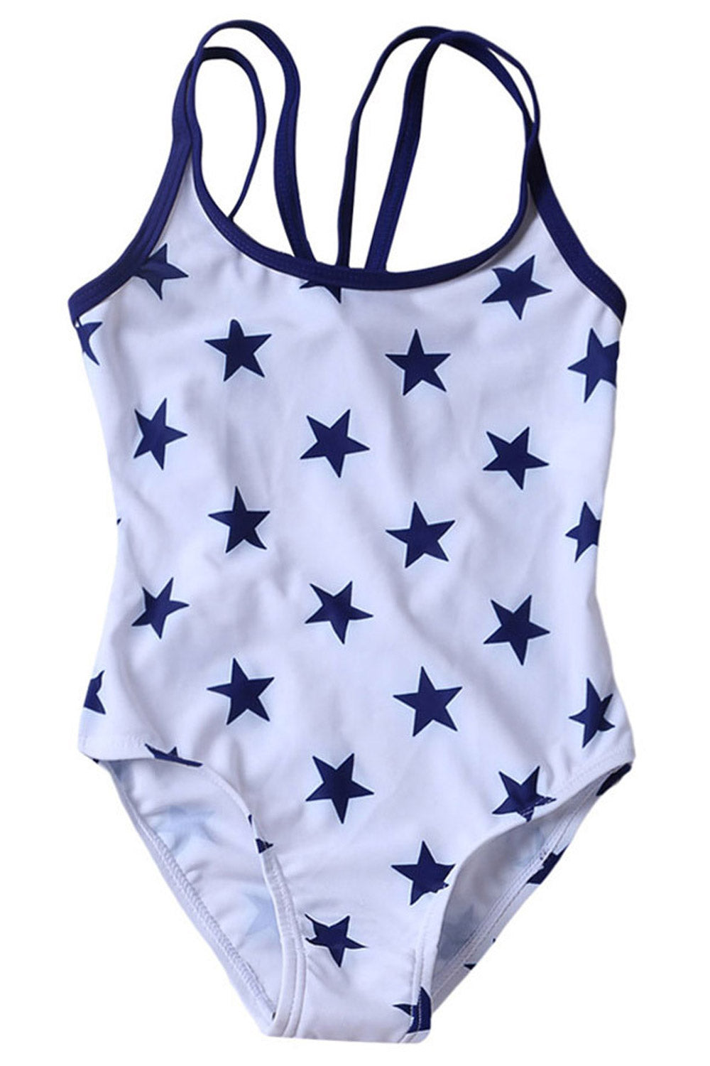 Kids Girls One Piece Multi Straps Printed Swimwear