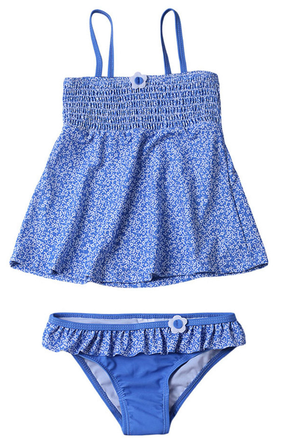 Kids Girls Printed Top & Bottom Swimsuit Set