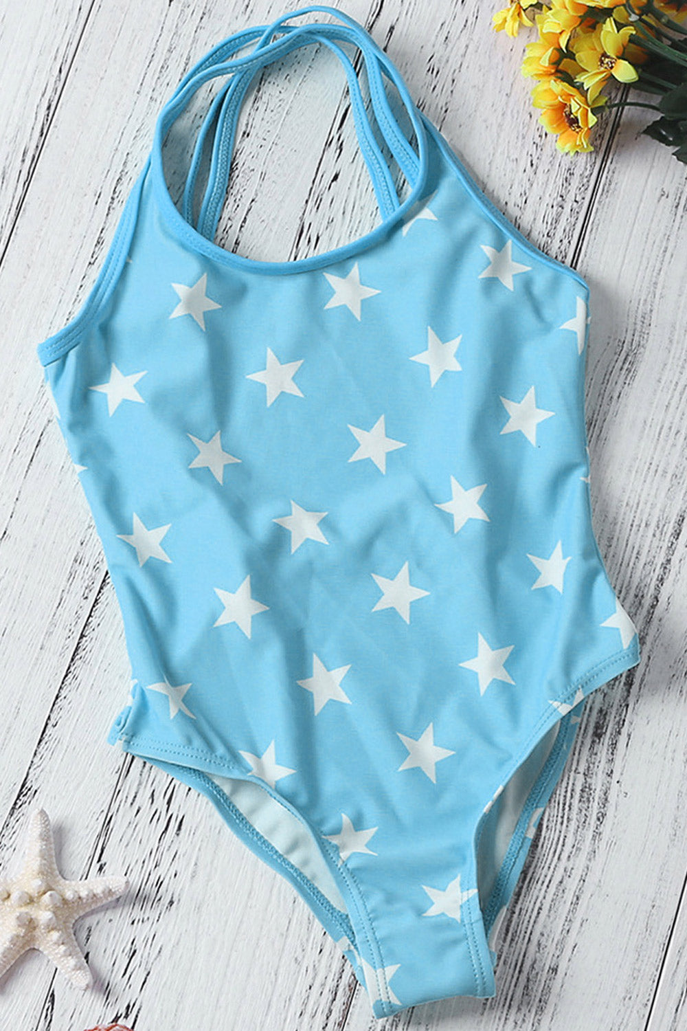 Kids Girls Elegant Star Printed One Piece Swimwear