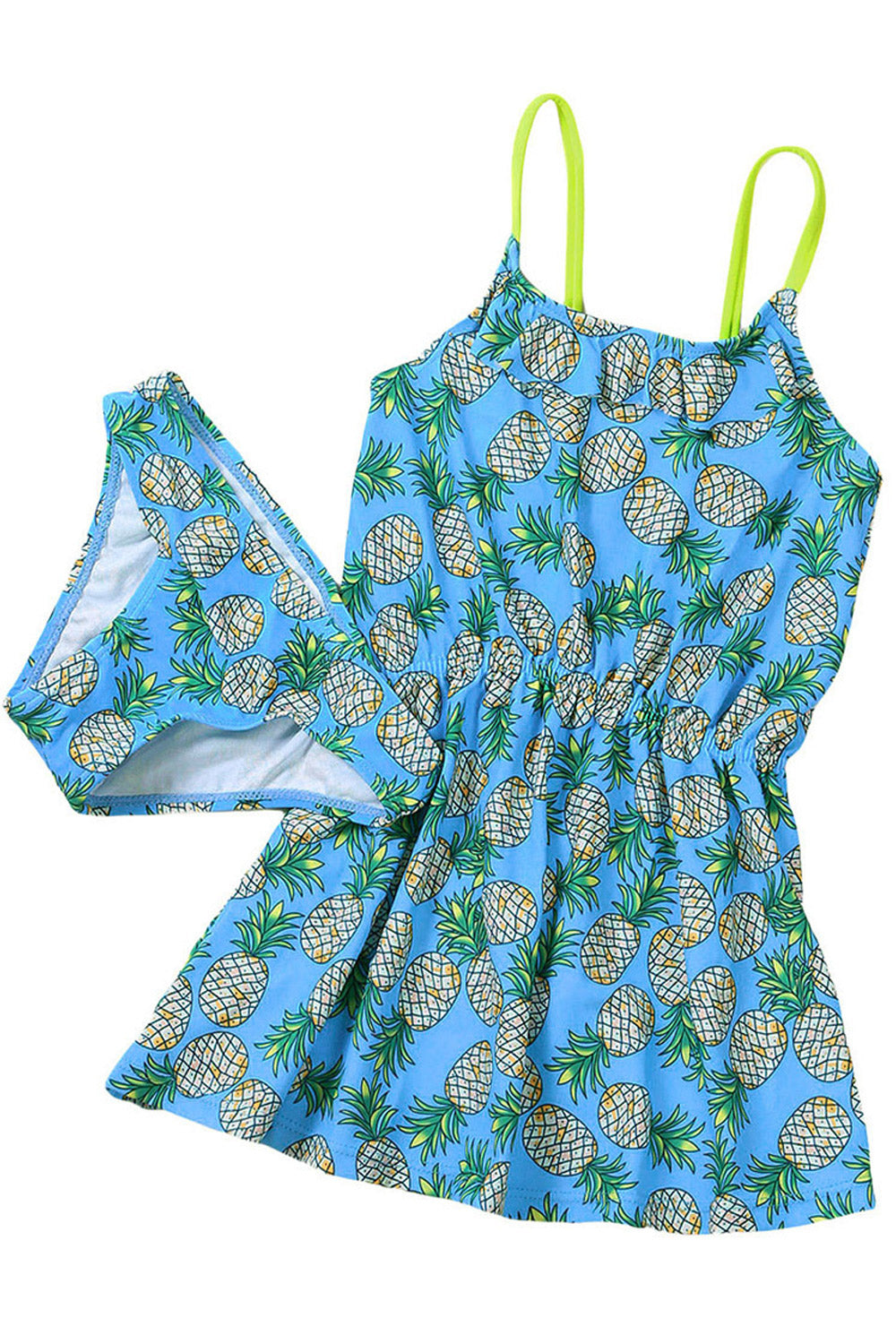 Kids Girls Cute Printed Two Piece Princess Swimwear