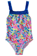Kids girls Ruffled Back Bow One Piece Swimwear