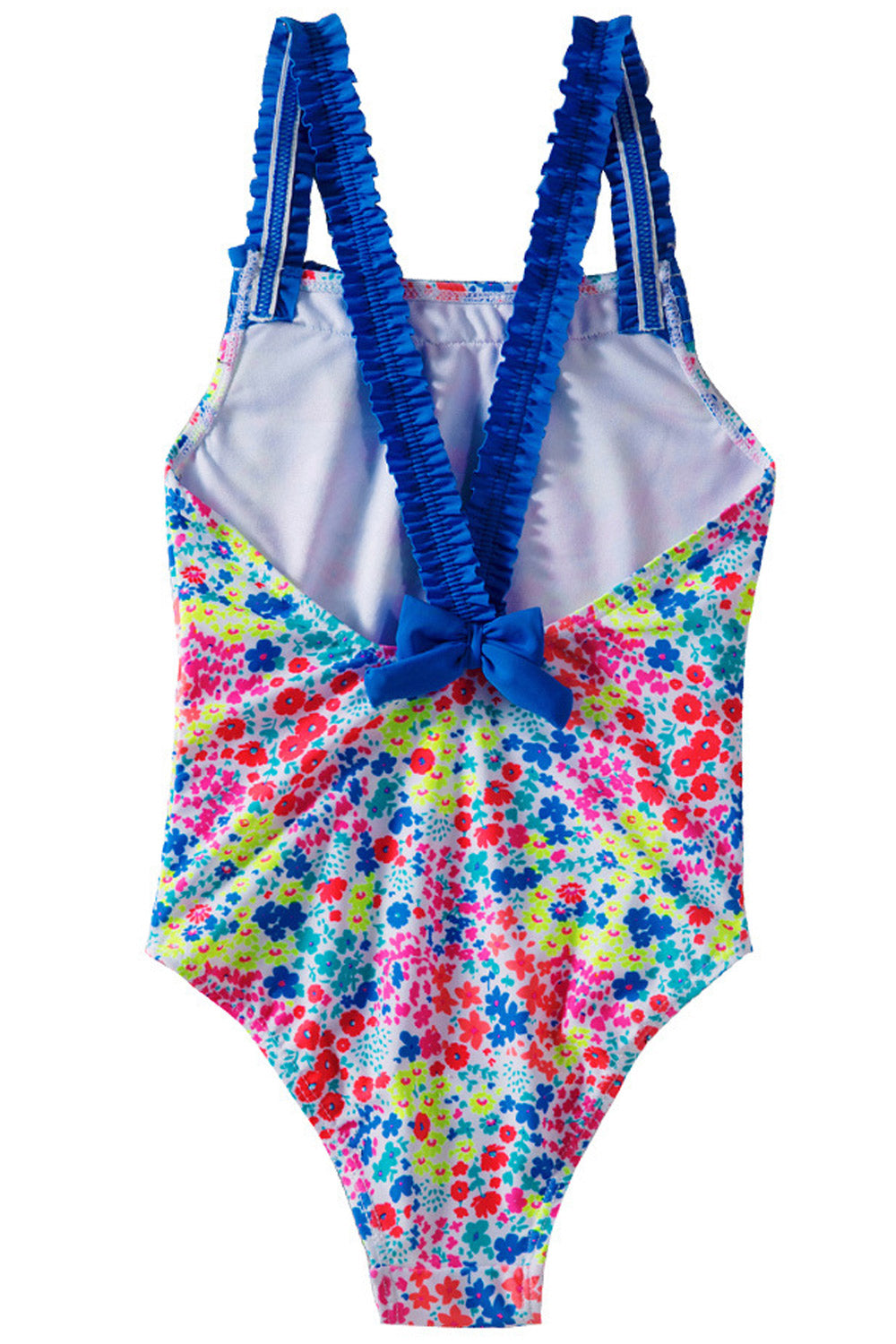Kids girls Ruffled Back Bow One Piece Swimwear