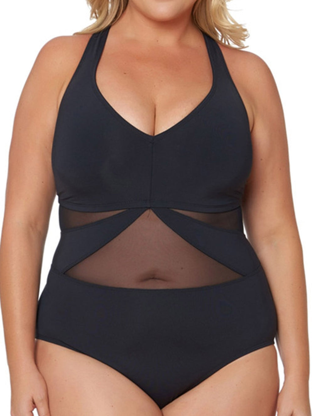 Women Keyhole Printed Top Solid Panty Swim Set