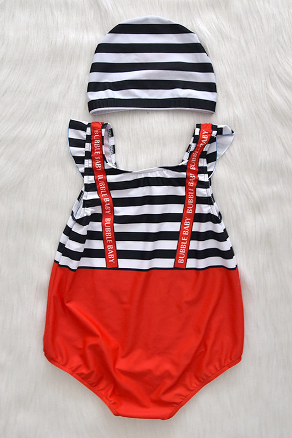 Kids Girls Striped One Piece Comfortable Swimwear