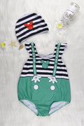 Kids Girls Striped One Piece Comfortable Swimwear