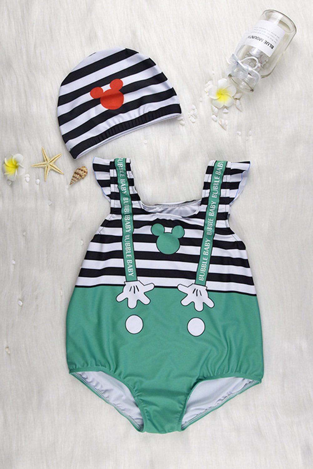 Kids Girls Striped One Piece Comfortable Swimwear