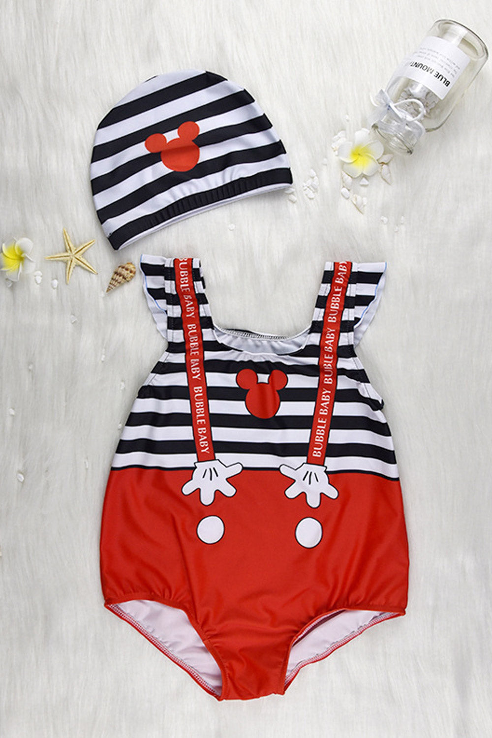 Kids Girls Striped One Piece Comfortable Swimwear