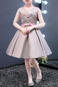 Kids Girls Sleveeless Flower Lace Cute Dress