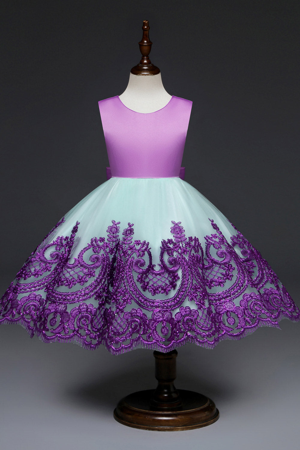 Kids Girls Beautiful Back Bow Cute Fancy Dress