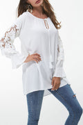 Women Keyhole Strap Neck Loose Casual Top