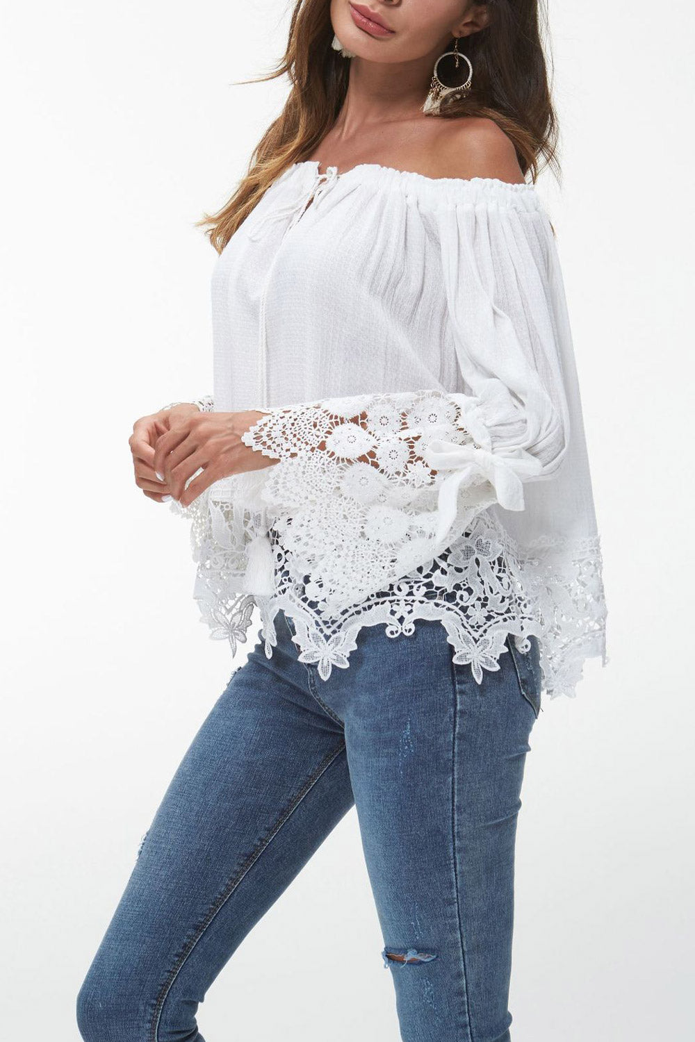 Women Off Shoulder Decorated Stylish Top