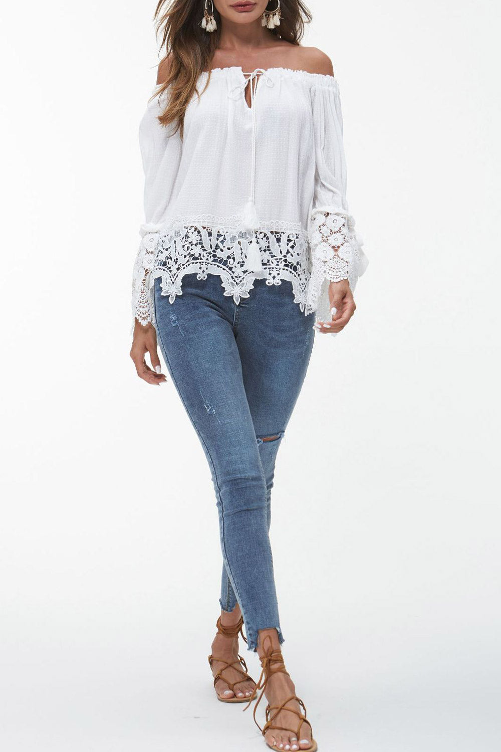 Women Off Shoulder Decorated Stylish Top