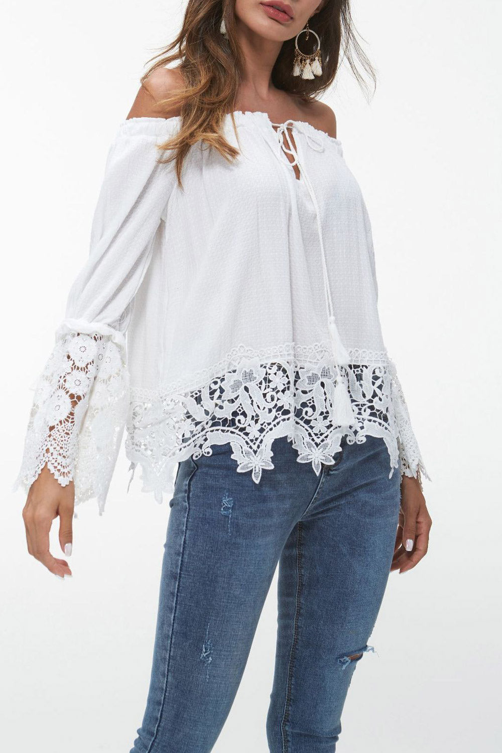 Women Off Shoulder Decorated Stylish Top