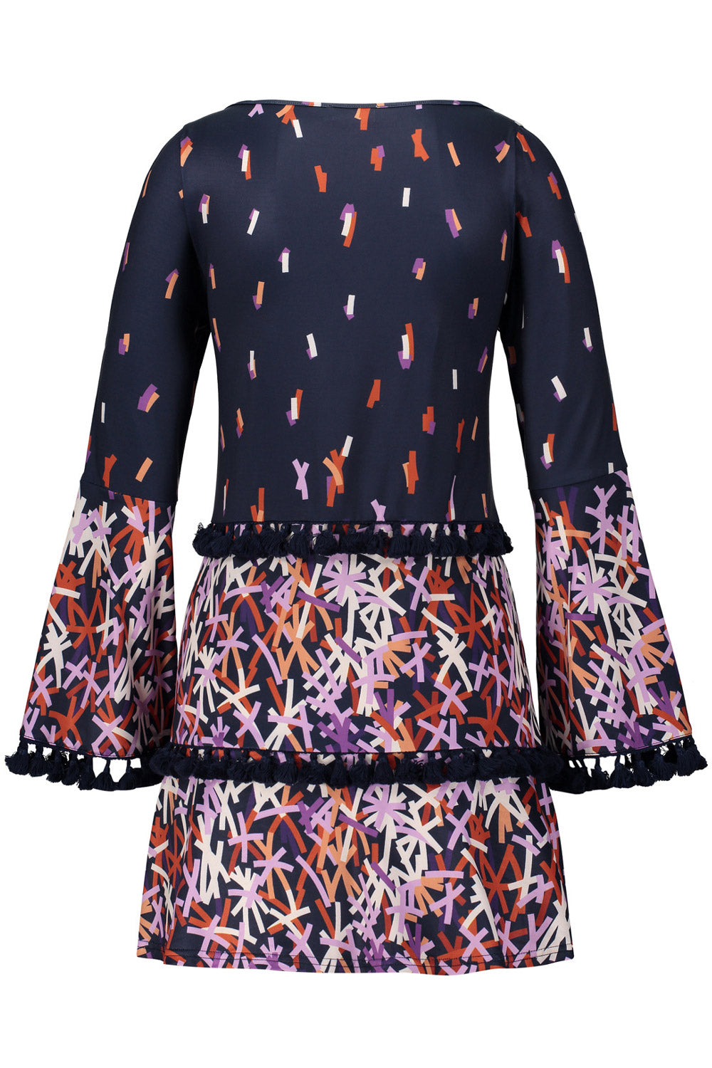 Women Tassel Lace Printed Long Sleeved Top