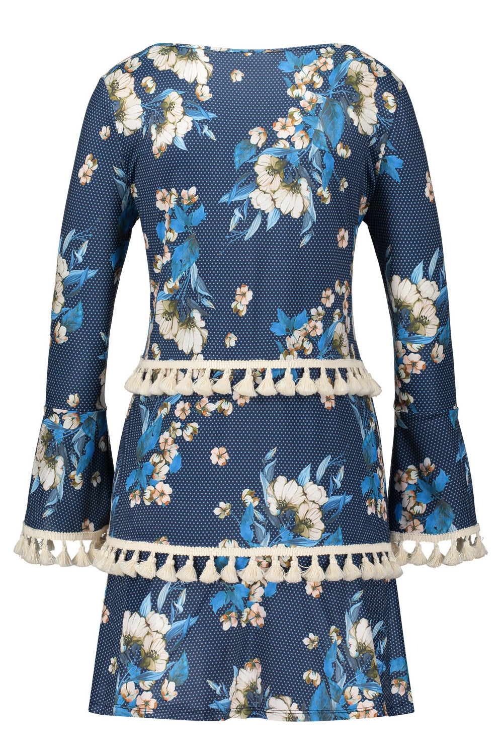 Women Tassel Decorated Long Sleeved Elegant Top