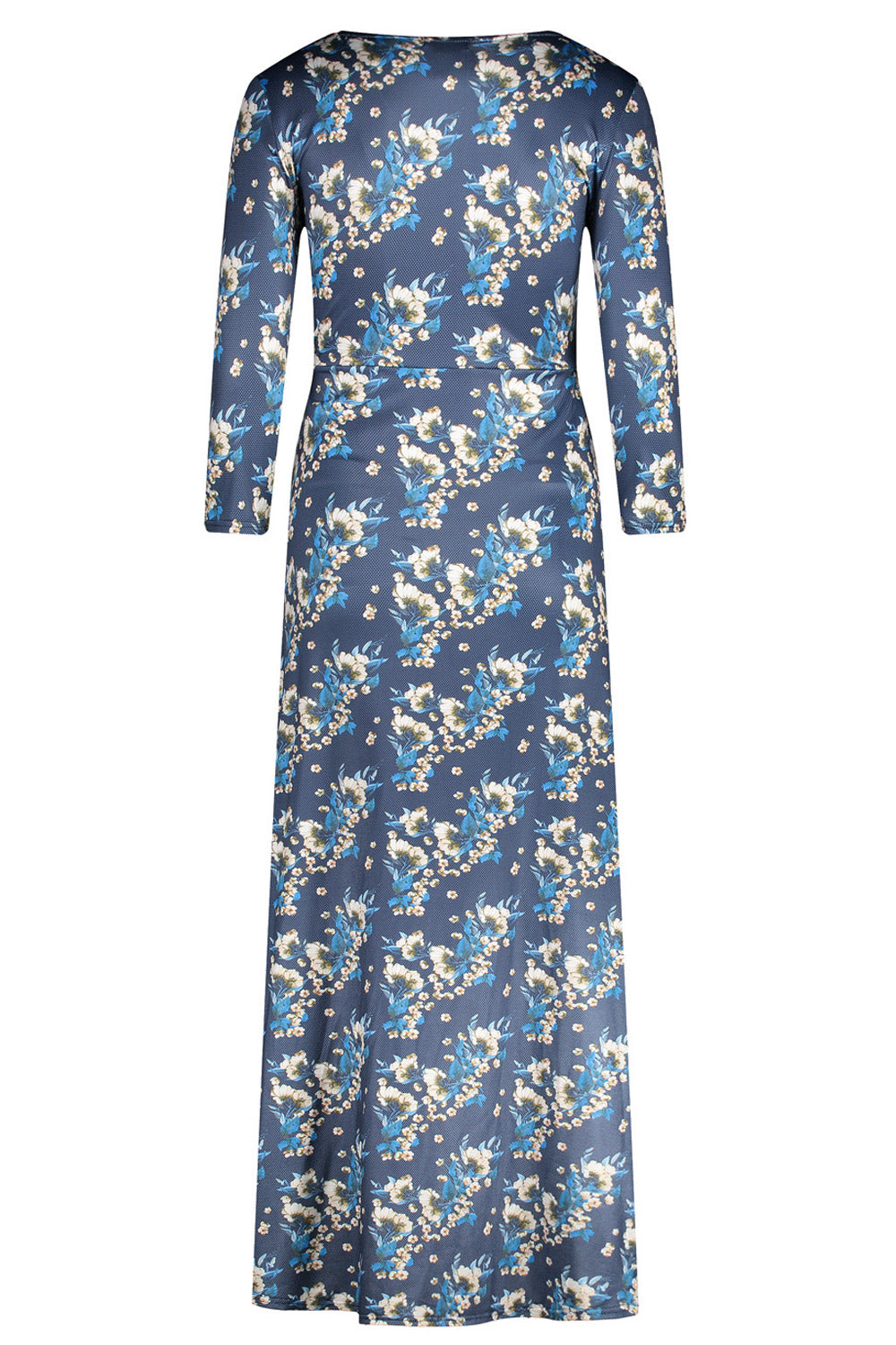Women Round Neck Floral Printed Irregular Dress