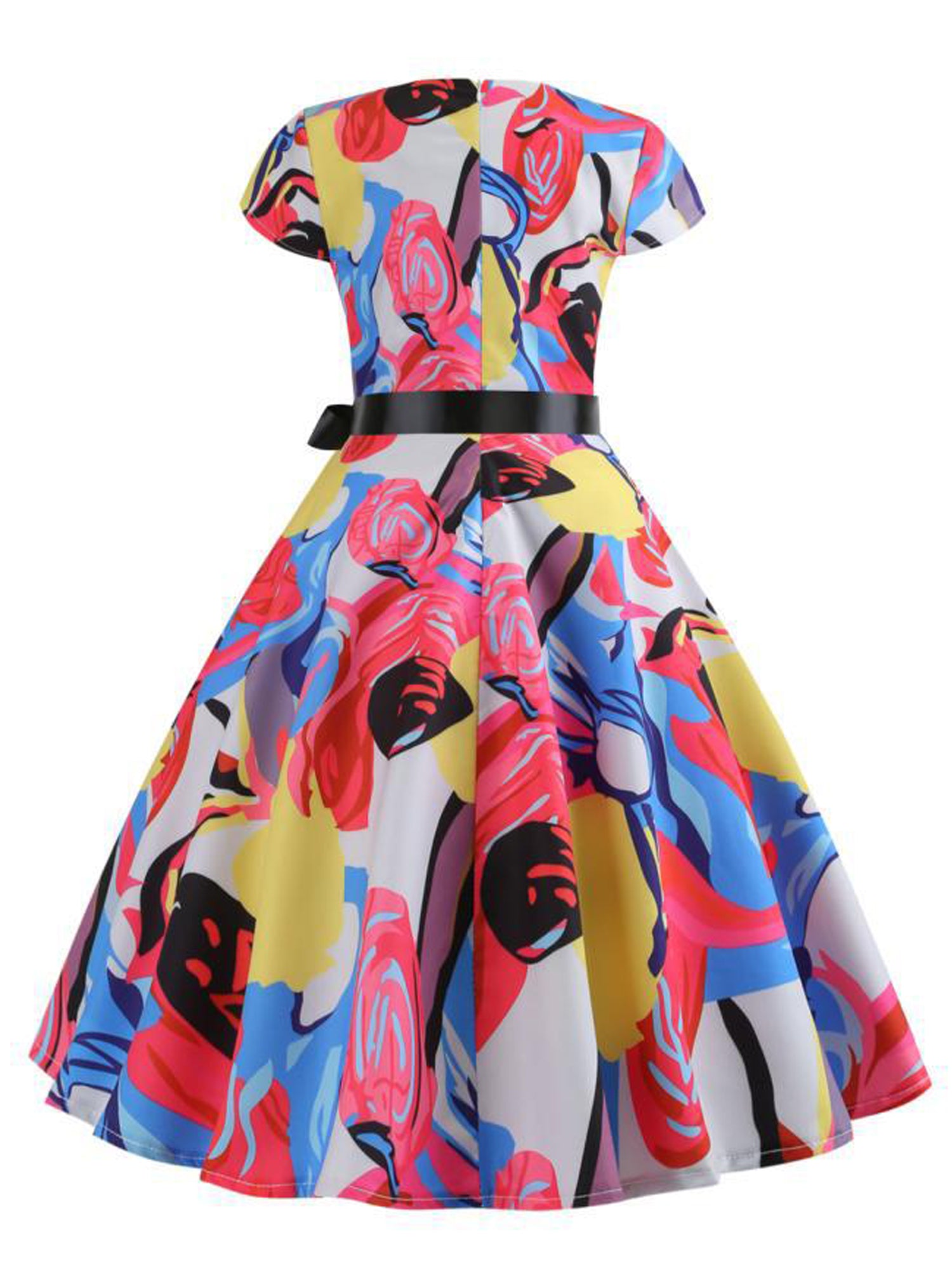 Women Beautiful Sleeveless Printed Swing Dress