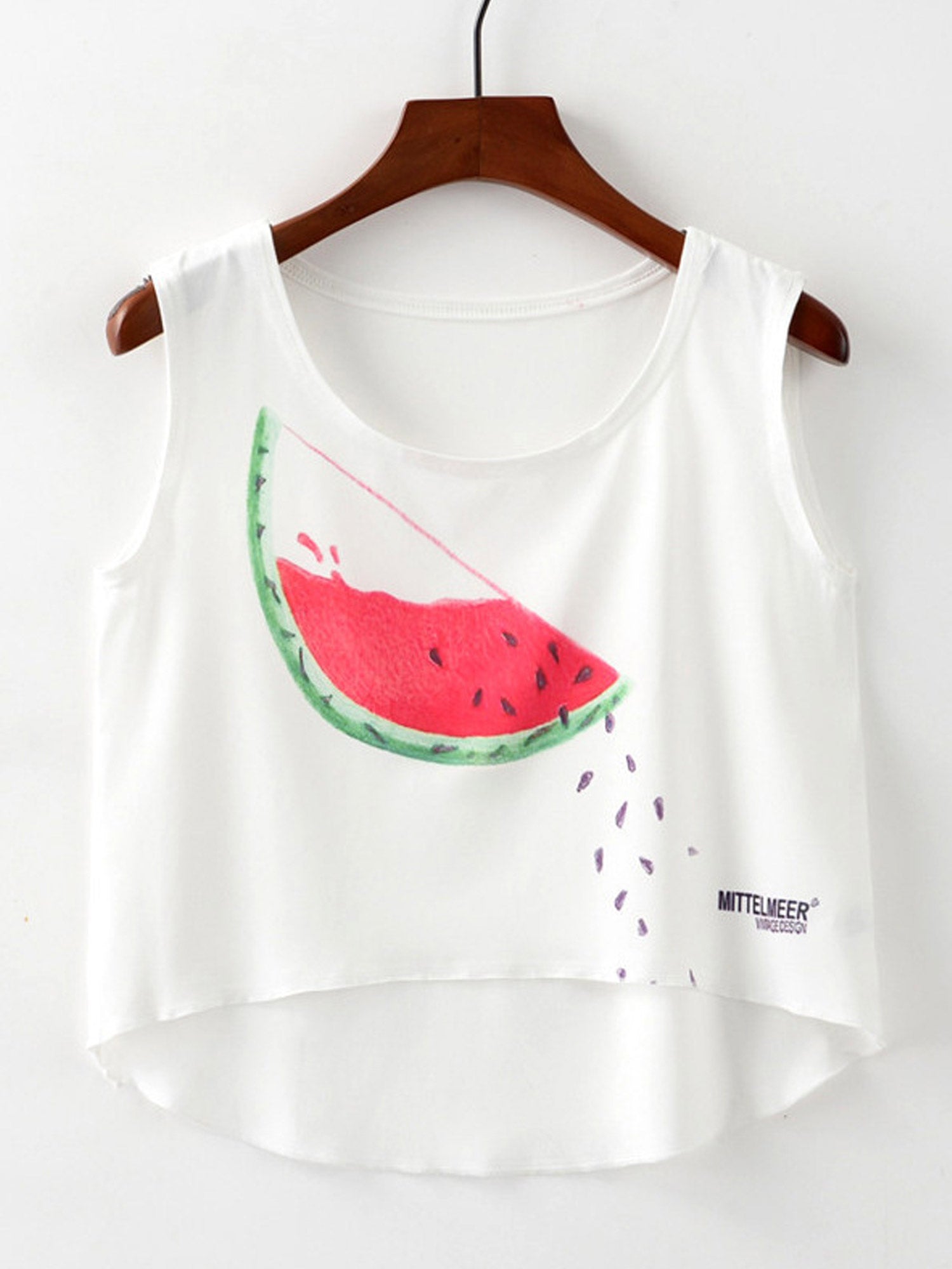 Women Printed Pattern Round Neck Fashion Camisole Top