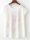 Women Loose Butterfly Pattern Casual Summer T-Shirt