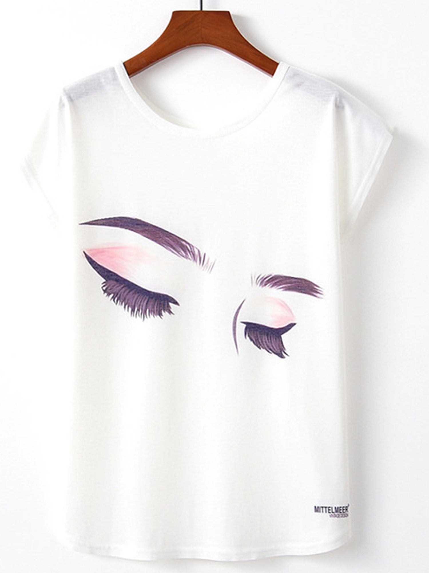 Women Beauty Eyes Print Breathable Summer T-Shirt