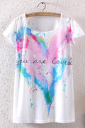 Women Loose Shape Printed Summer T-Shirt