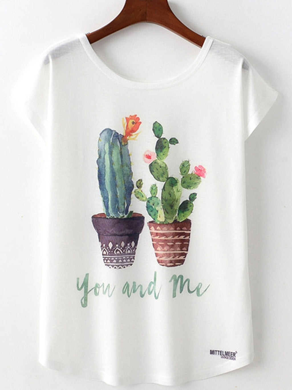 Women Fashion Cactus Plant Summer Casual T-Shirt