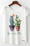 Women Fashion Cactus Plant Summer Casual T-Shirt