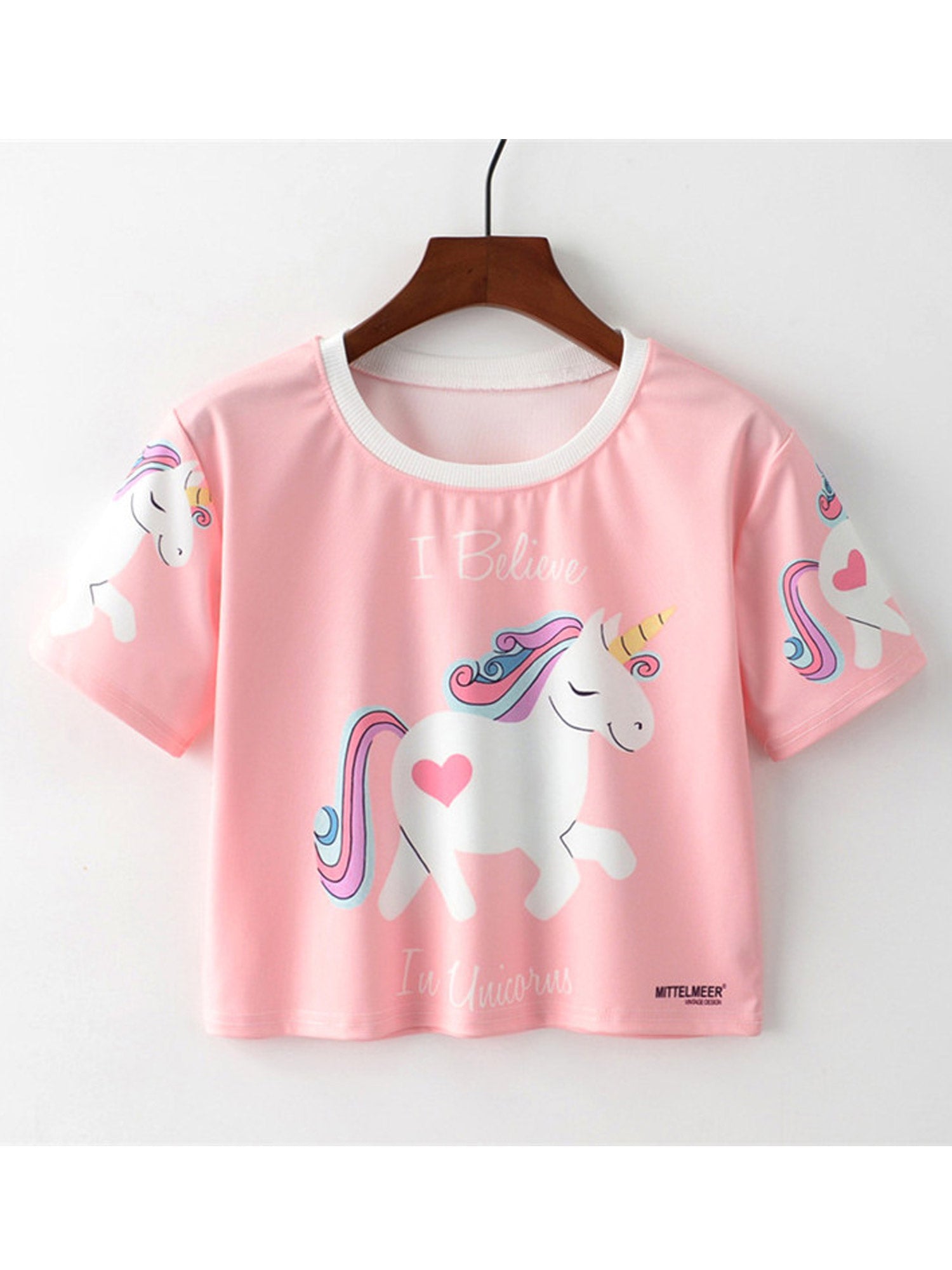 Women Stylish Unicorn Printed Casual Summer T-Shirt
