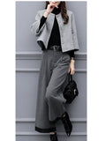 Women Loose Wide Hem Two Piece Skirt Suit