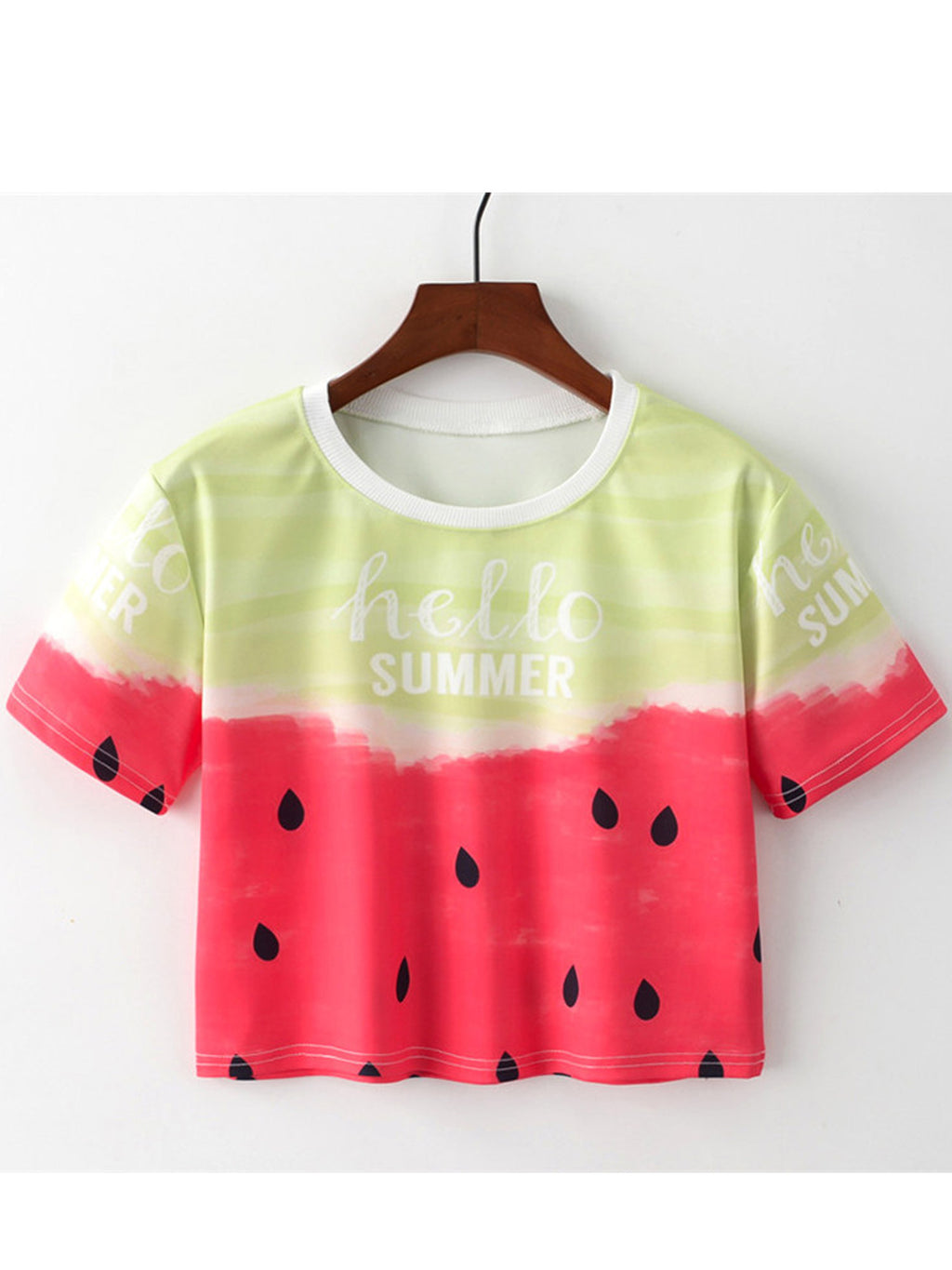 Women Elegant Round Neck Seeds Printed Top