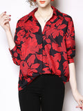 Women Fashion Collar Neck Loose Shirt
