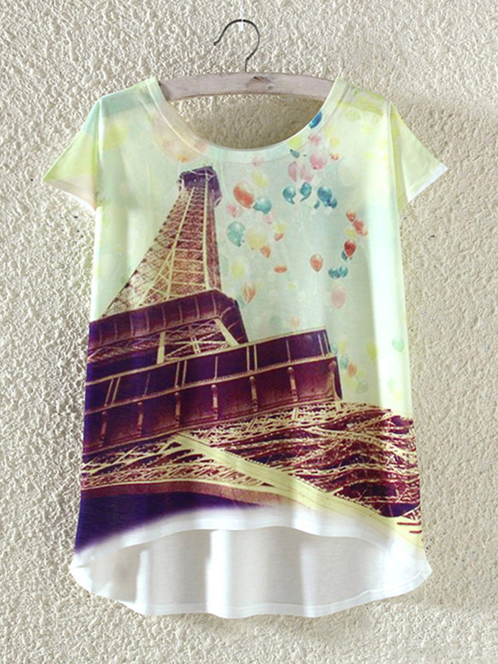 Women Beautiful Style Loose High Low Hem T-Shirt