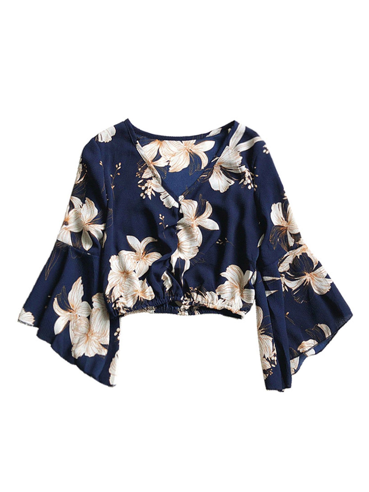 Women V-Neck Irregular Hem Stylish Summer Top