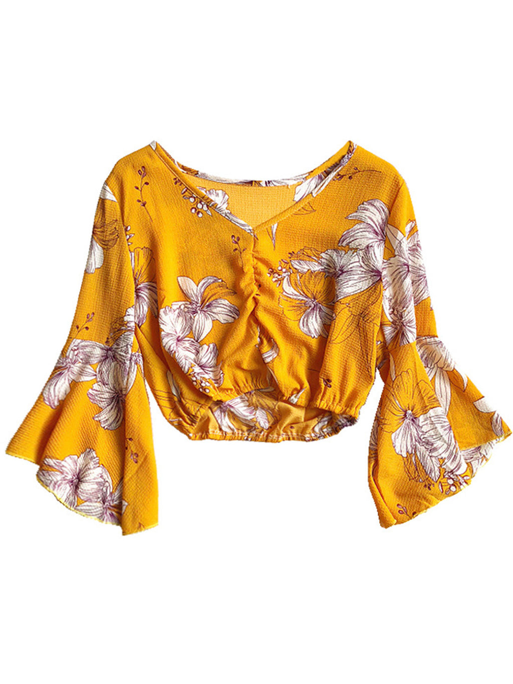Women V-Neck Irregular Hem Stylish Summer Top