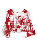 Women V-Neck Irregular Hem Stylish Summer Top