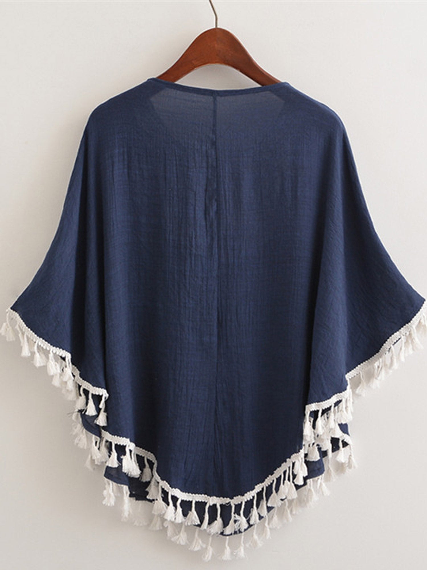 Women Decorated Neck Tie Strap Casual Top
