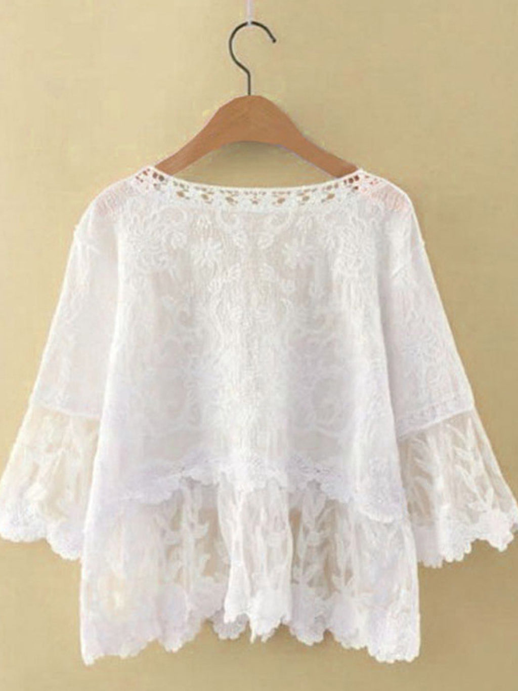 Women Flower Lace Loose Sleeve Beautiful Top