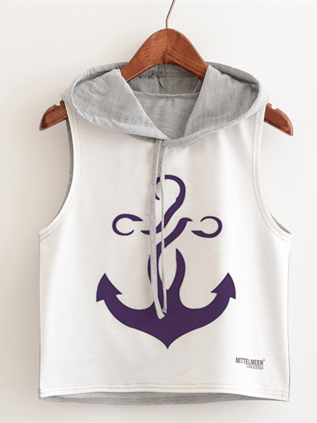 Women Printed Pattern Hooded Neck Casual Top
