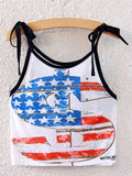 Women Flag Printed Stylish Short Summer Top
