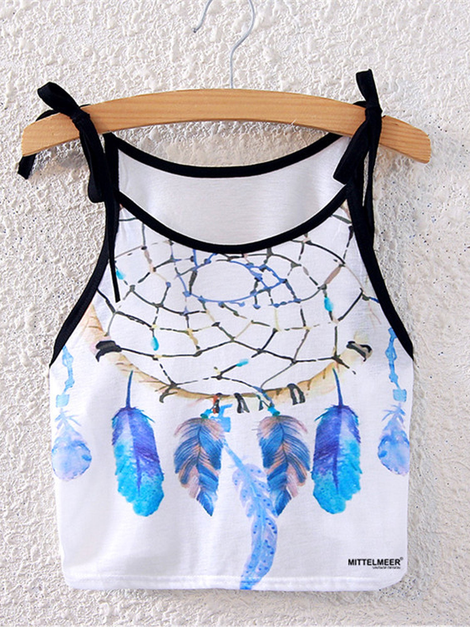 Women Strap Shoulder Printed Casual Summer Top