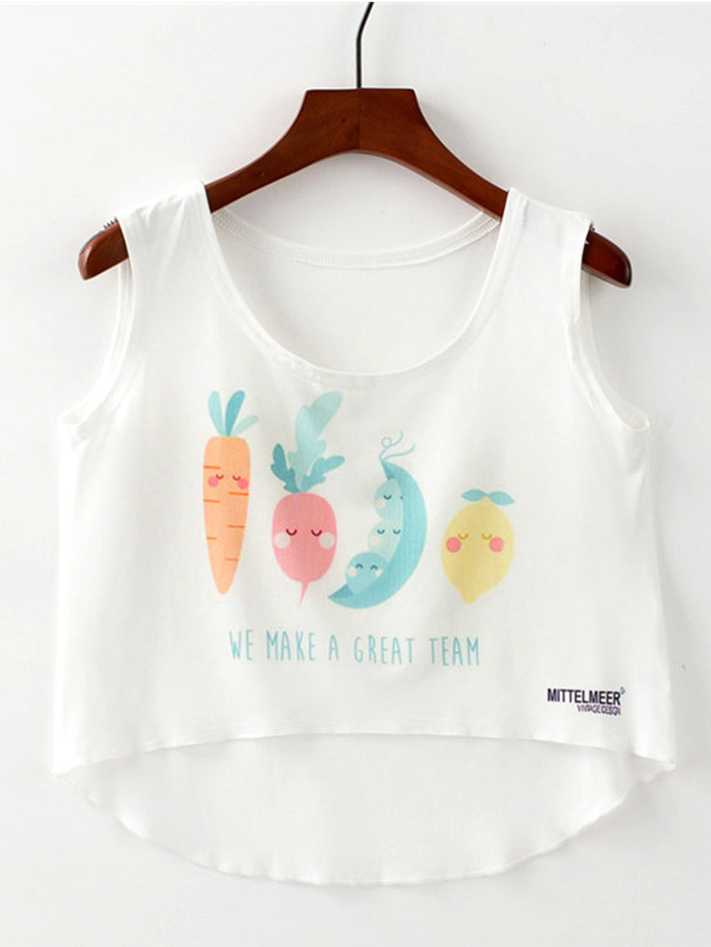 Women Printed Irregular Hem Sleeveless Top
