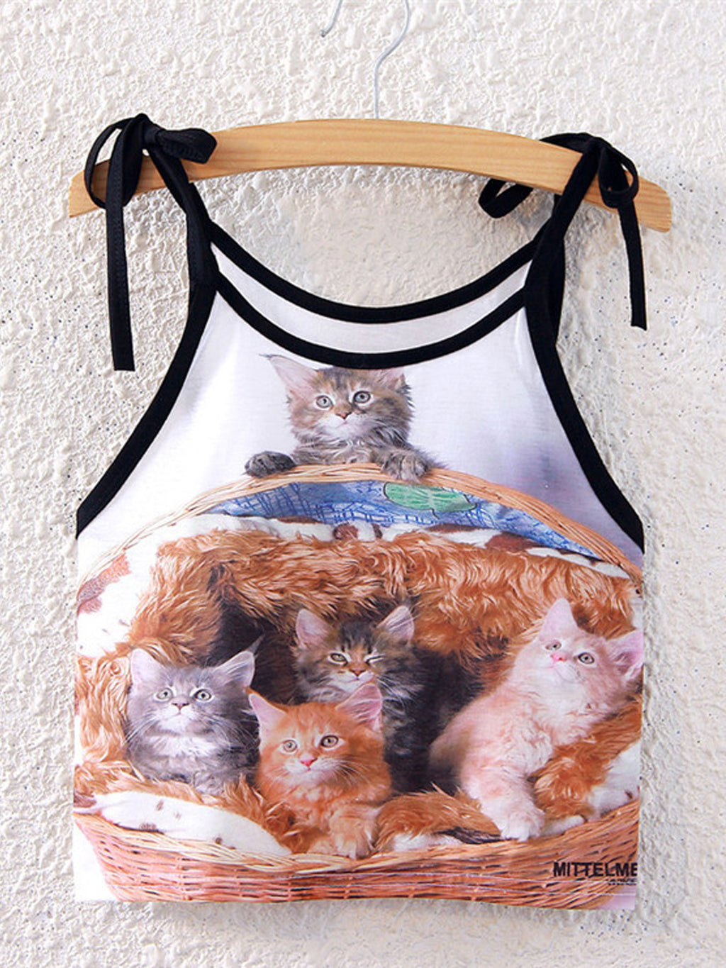 Women Printed Design Strap Shoulder Short Top