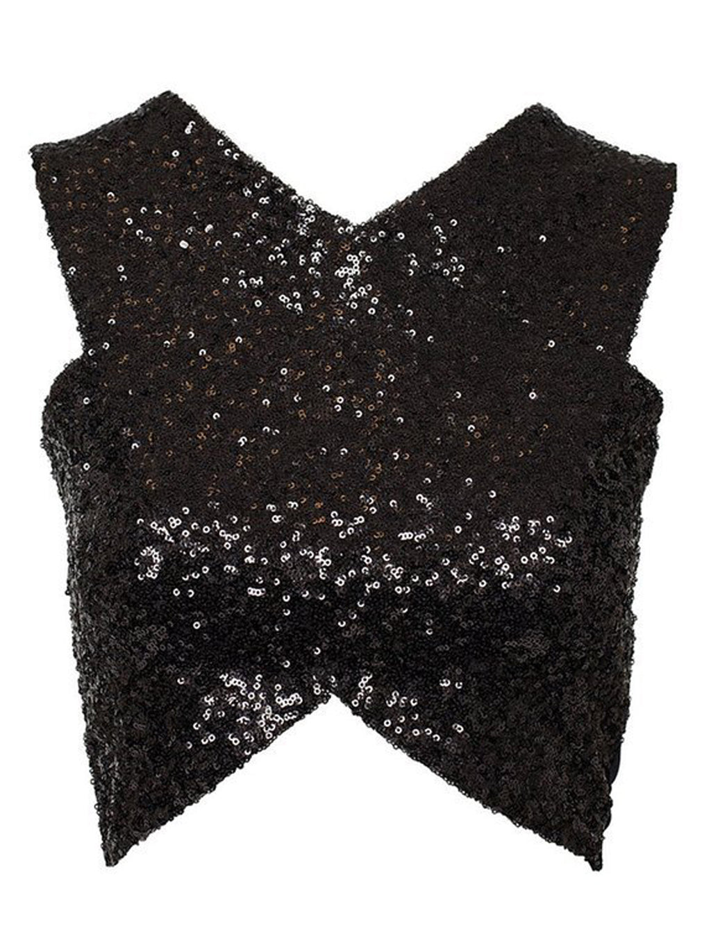 Women Wrap Style Sequin Slim Body Top