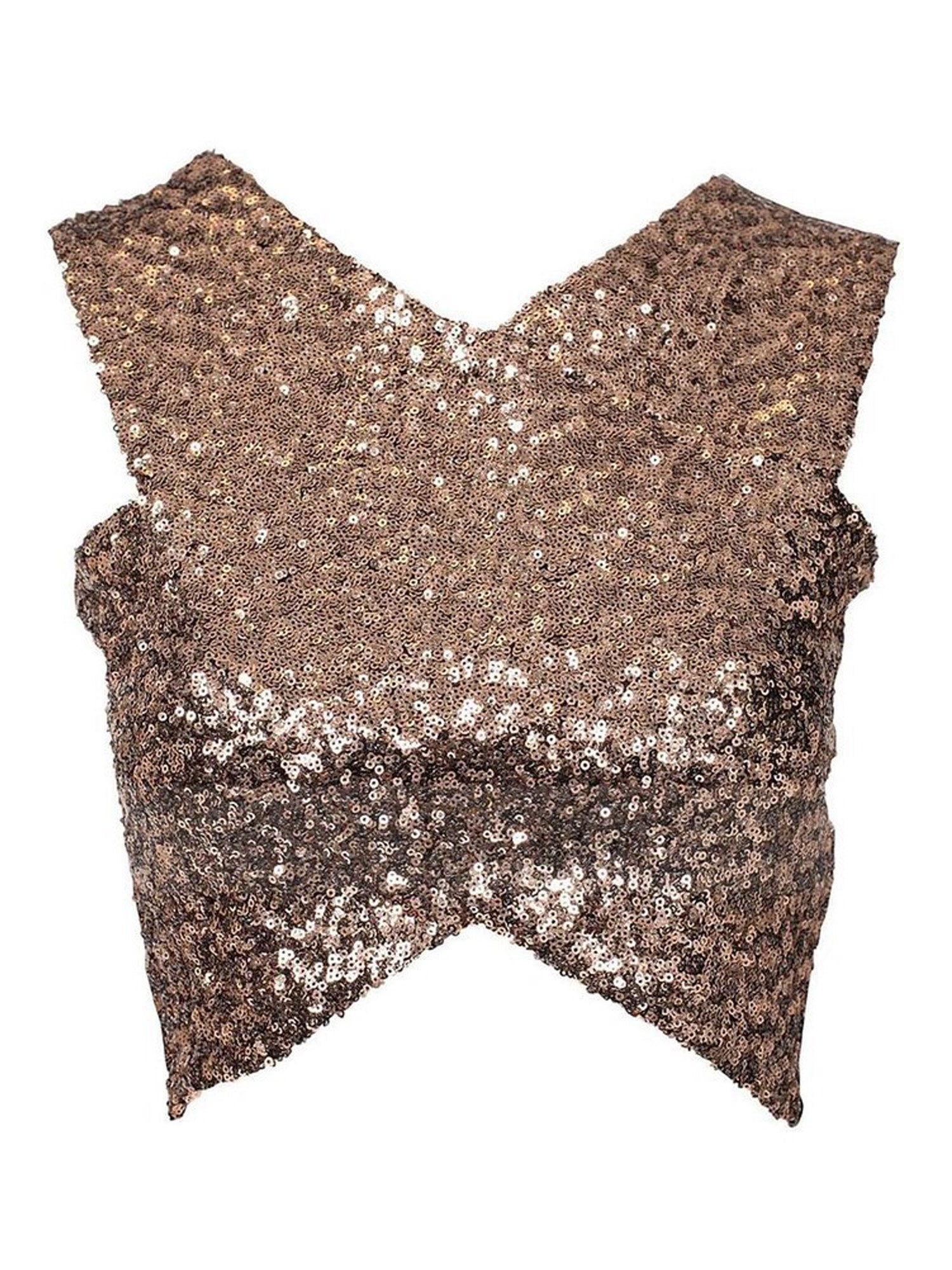 Women Wrap Style Sequin Slim Body Top