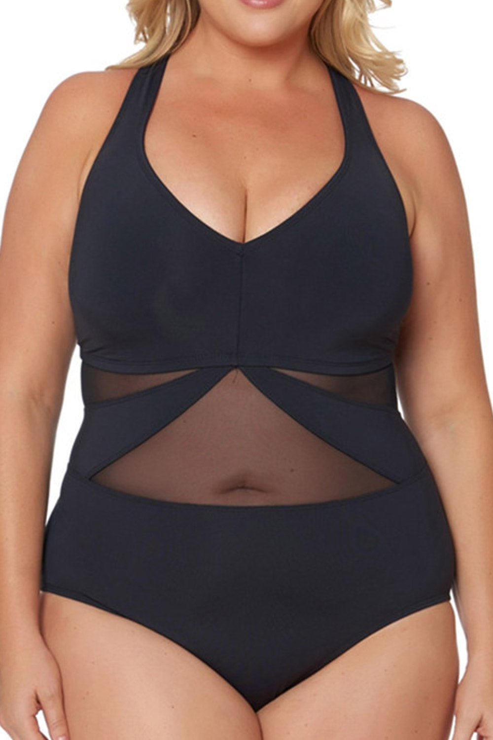 Women Keyhole Printed Top Solid Panty Swim Set