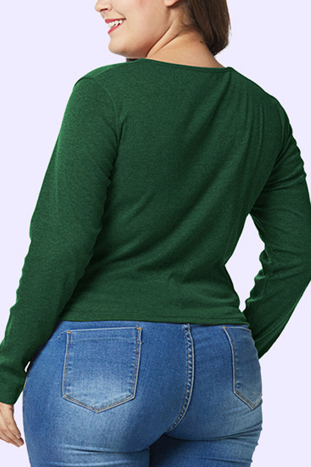 Women Knotted Hem Round Neck Lovely Top