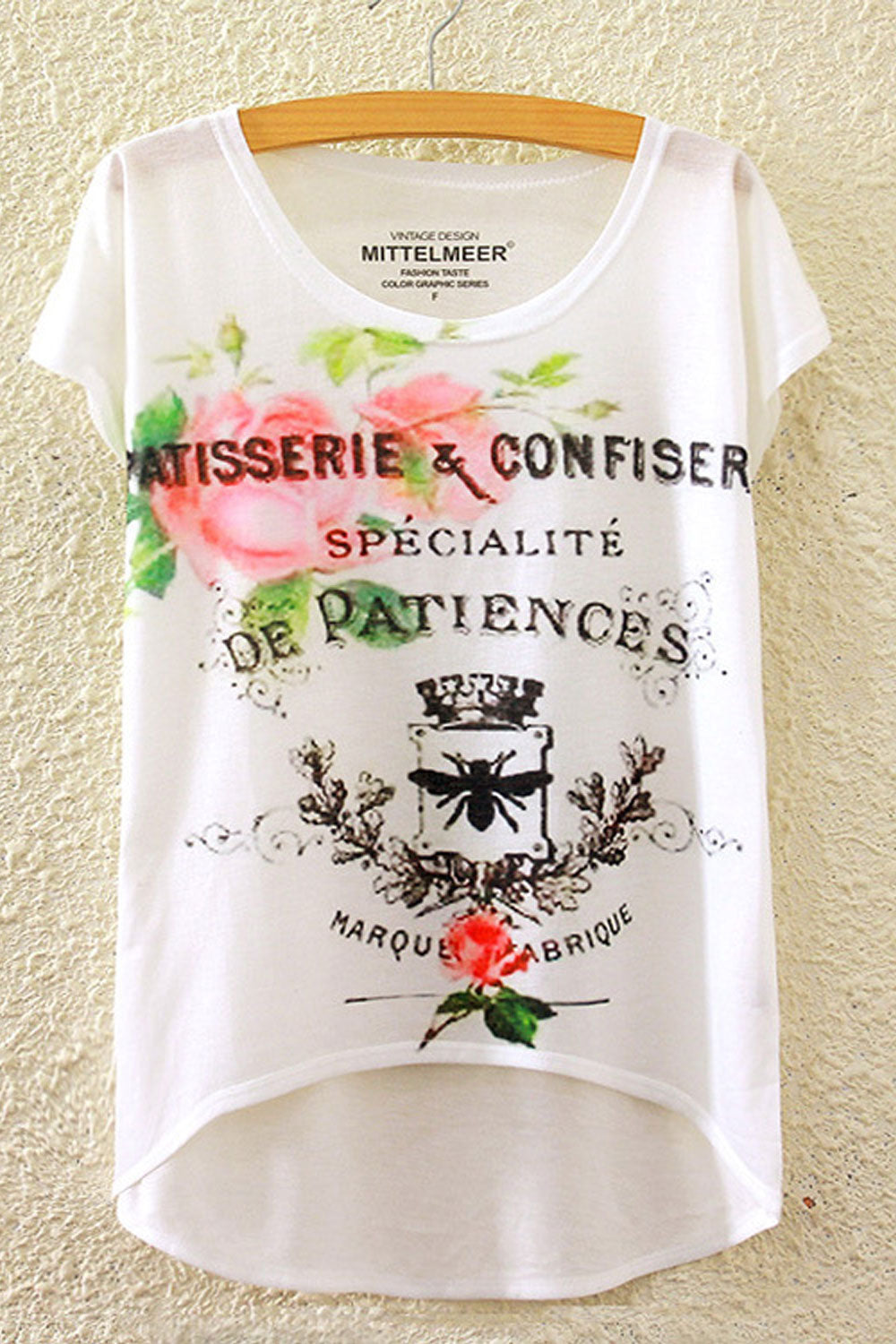 Women Short Sleeve Loose Irregular T-Shirt